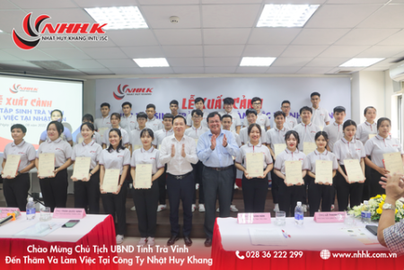 CHỦ TỊCH UBND TỈNH TRÀ VINH: THĂM HỎI, CHÚC MỪNG THỰC TẬP SINH CHUẨN BỊ XUẤT CẢNH TẠI NHẬT HUY KHANG