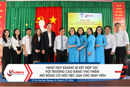 Nhật Huy Khang Ký kết hợp tác với Trường Cao Đẳng Thủ Thiêm mở rộng cơ hội việc làm cho sinh viên