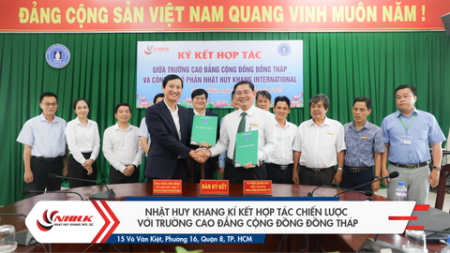 Ký kết hợp tác chiến lược giữa Công ty Nhật Huy Khang và Trường Cao Đẳng Cộng Đồng Đồng Tháp